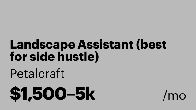 Landscape Assistant (best for side hustle)