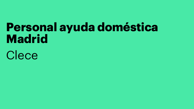 Personal ayuda doméstica Madrid