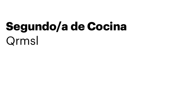 Segundo/a de Cocina