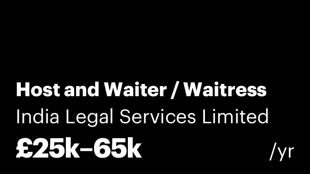 Host and Waiter / Waitress