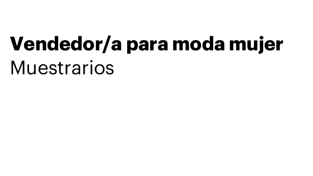 Vendedor/a para moda mujer