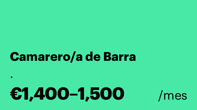 Camarero/a de Barra