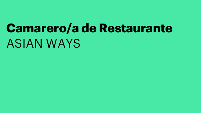 Camarero/a de Restaurante