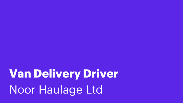Van Delivery Driver