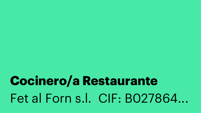 Cocinero/a Restaurante