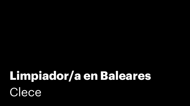 Limpiador/a en Baleares