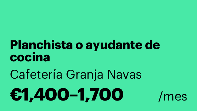 Planchista o ayudante de cocina
