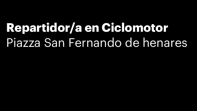 Repartidor/a en Ciclomotor