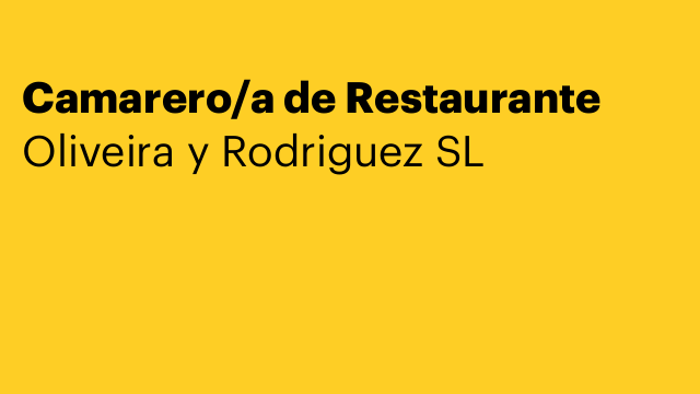 Camarero/a de Restaurante