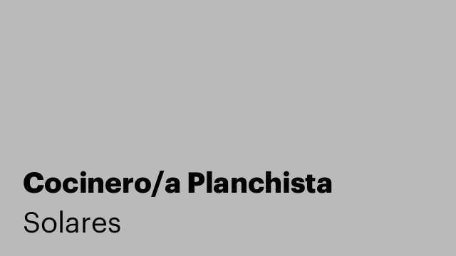 Cocinero/a Planchista