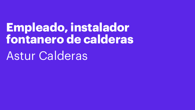 Empleado, instalador fontanero de calderas
