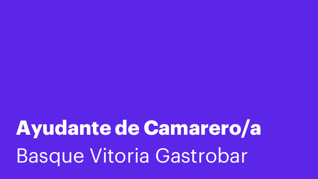 Ayudante de Camarero/a