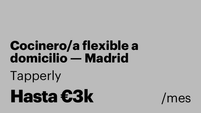 Cocinero/a flexible a domicilio — Madrid
