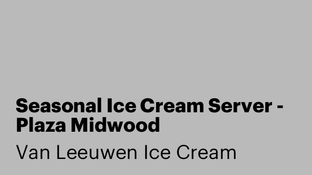 Seasonal Ice Cream Server - Plaza Midwood