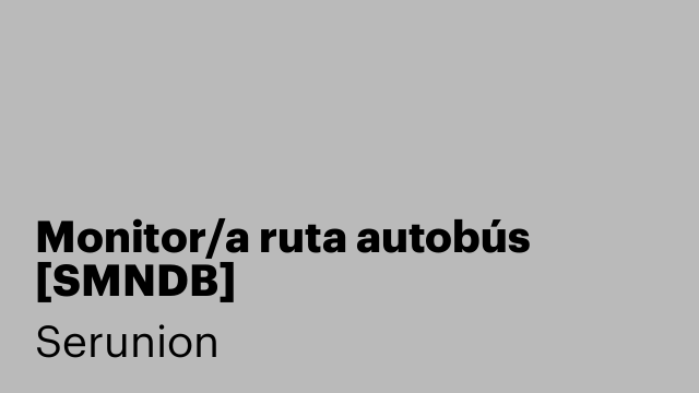 Monitor/a ruta autobús [SMNDB]
