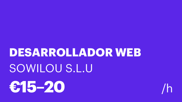 DESARROLLADOR WEB
