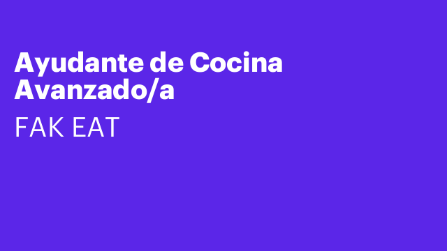 Ayudante de Cocina Avanzado/a