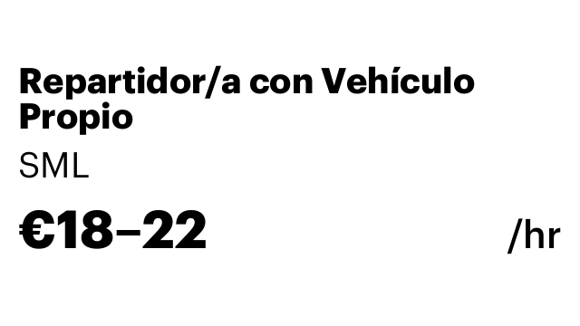 Repartidor/a con Vehículo Propio