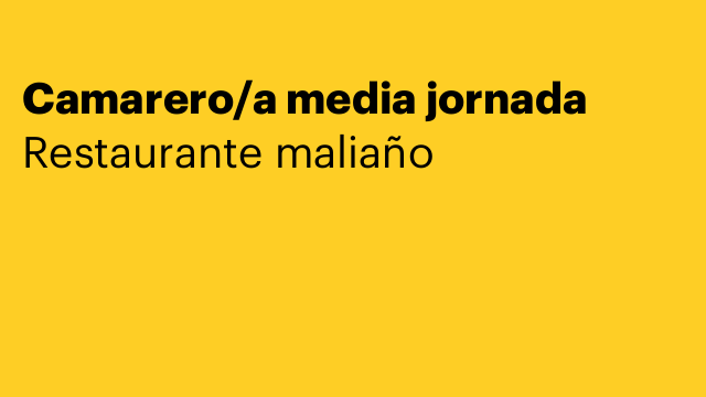 Camarero/a media jornada
