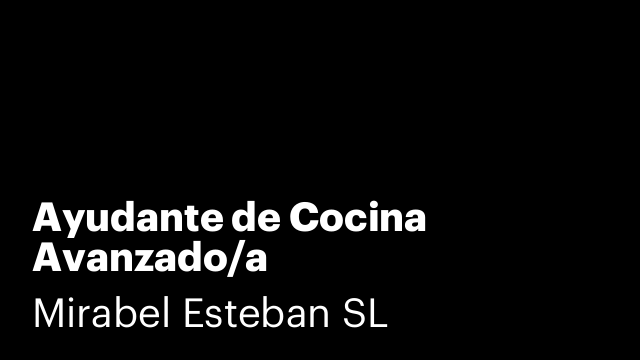 Ayudante de Cocina Avanzado/a