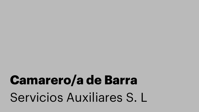 Camarero/a de Barra