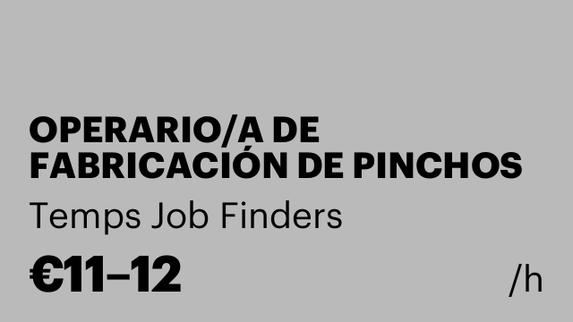 OPERARIO/A DE FABRICACIÓN DE PINCHOS MORUNOS