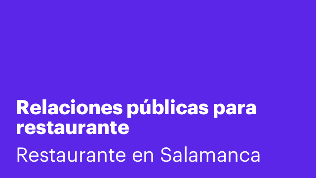 Relaciones públicas para restaurante