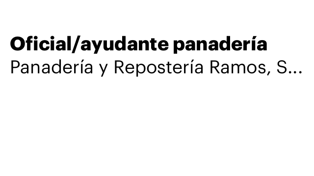 Oficial/ayudante panadería