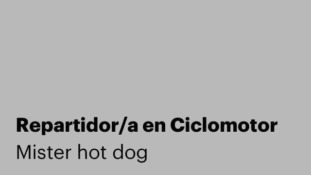 Repartidor/a en Ciclomotor