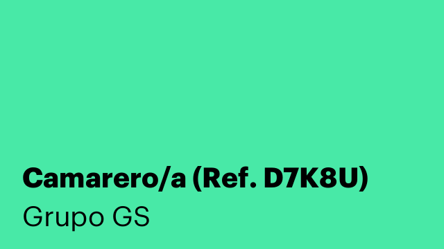 Camarero/a (Ref. D7K8U)