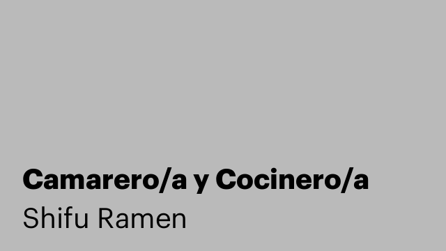 Camarero/a y Cocinero/a