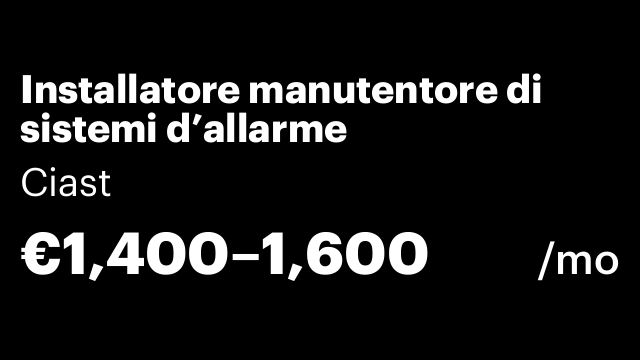 Installatore manutentore di sistemi d’allarme