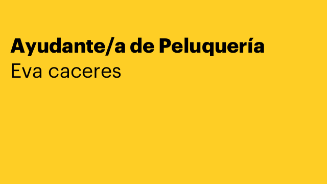 Ayudante/a de Peluquería