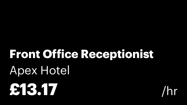 Front Office Receptionist