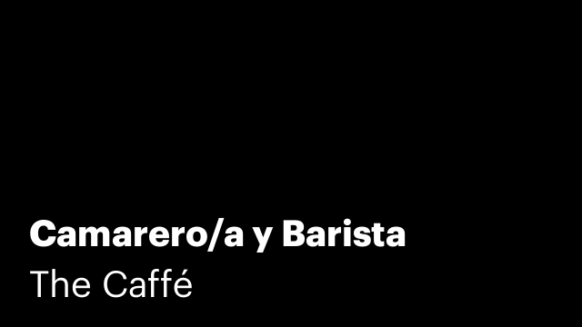 Camarero/a y Barista