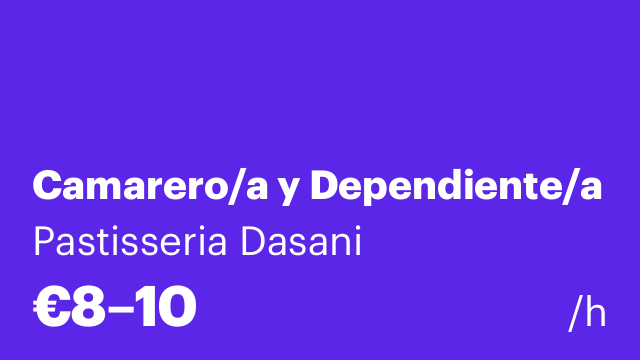 Camarero/a y Dependiente/a
