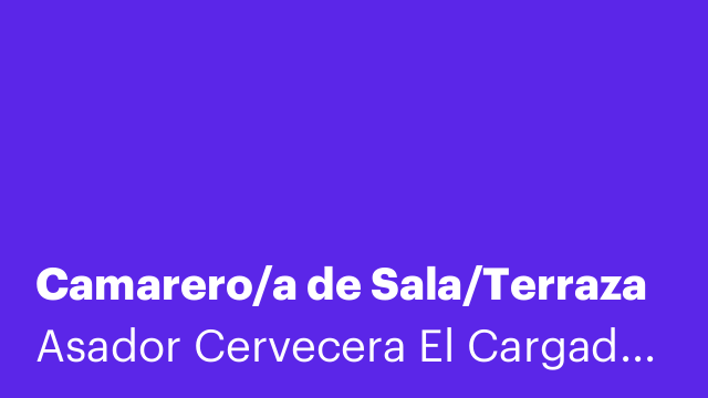 Camarero/a de Sala/Terraza