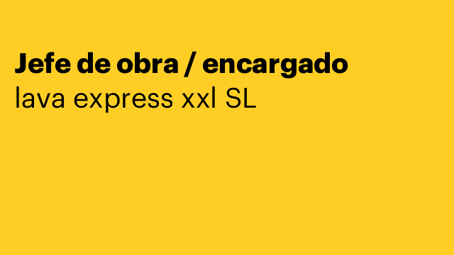 Jefe de obra / encargado