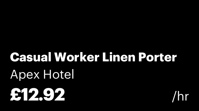 Casual Worker Linen Porter