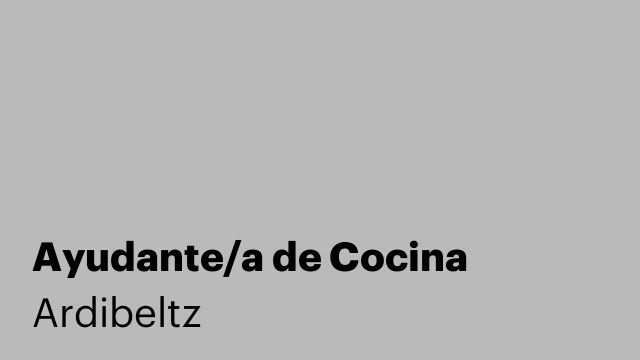 Ayudante/a de Cocina