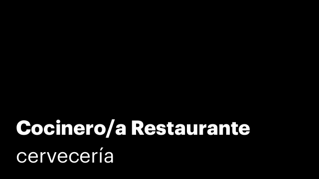 Cocinero/a Restaurante