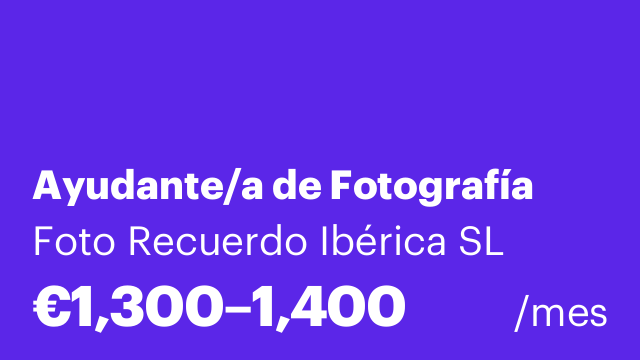 Ayudante/a de Fotografía