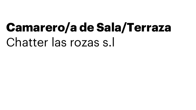 Camarero/a de Sala/Terraza
