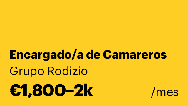 Encargado/a de Camareros