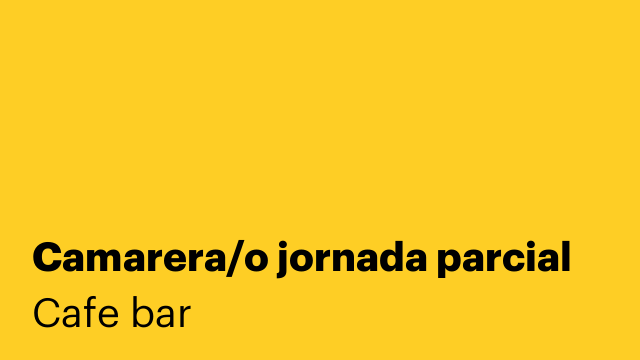 Camarera/o jornada parcial