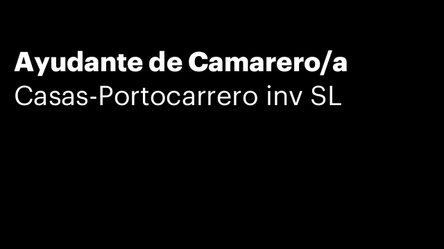 Ayudante de Camarero/a