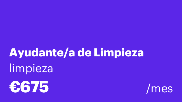 Ayudante/a de Limpieza
