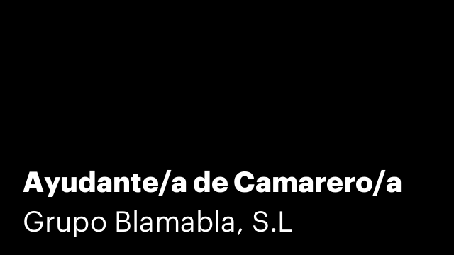 Ayudante/a de Camarero/a