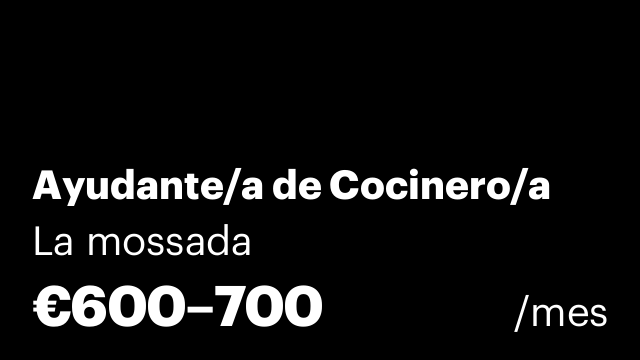 Ayudante/a de Cocinero/a