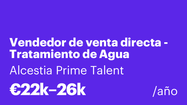 Vendedor de venta directa - Tratamiento de Agua